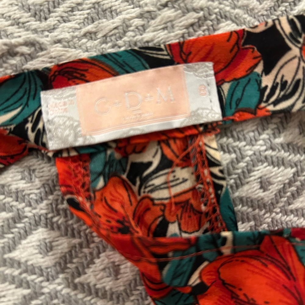 Vibrant Floral Dress with Orange and Teal